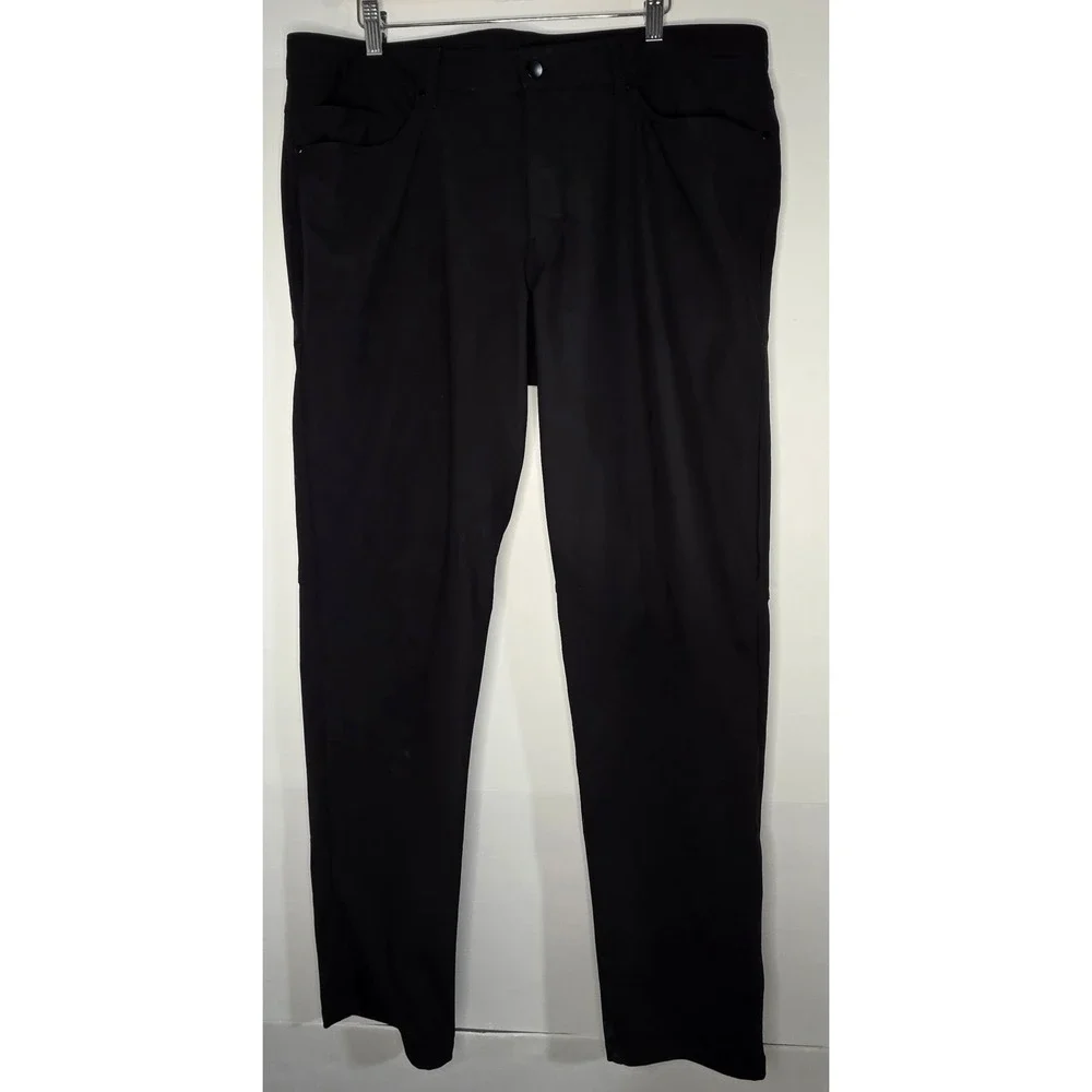 Lululemon Men's Pants Size 38 Black Pockets Belt Loops‎ Casual Stretch Travel